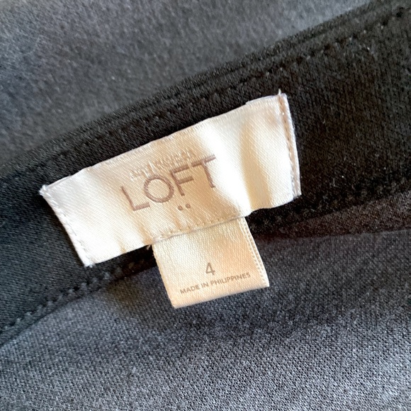 LOFT Gray & Black Color Block Pencil Skirt, Size 4, Side Zipper - Picture 2 of 4